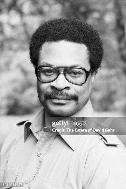American jazz trumpeter, flugelhornist, cornetist, composer, arranger, band leader, and educator Woody Shaw poses for a portrait on July 27, 1978 in...