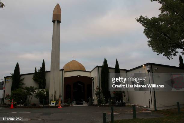 Masjid An-Nur mosque is seen just after dawn ahead of a special Juma Friday prayer service being held at Horncastle Arena on March 13, 2020 in...