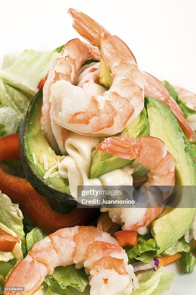 Avocado and shrimps salad