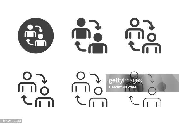 illustrations, cliparts, dessins animés et icônes de icônes d’échange de personnel - multi series - personne secondaire