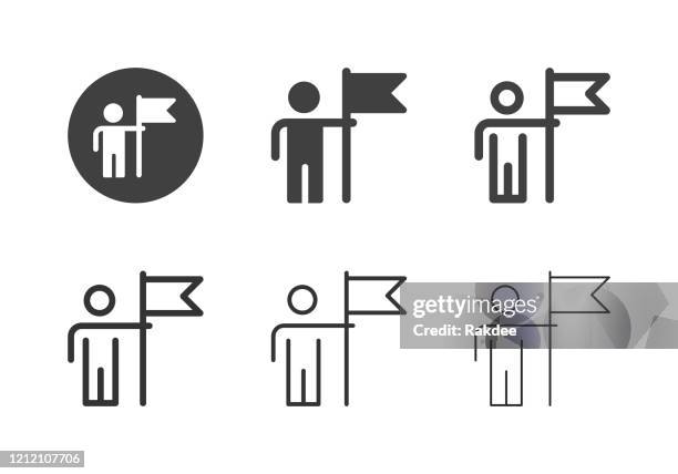 successful businessman icons - multi series - casual business meeting stock illustrations