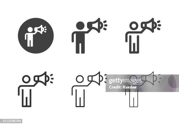 spokesman icons - multi series - spokesperson stock illustrations