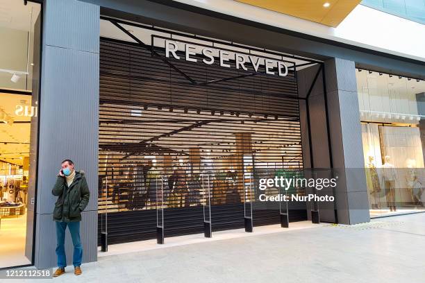 Reserved store of Polish retailer LPP Group is still closed after reopening of Bonarka shopping mall during coronavirus pandemic in Krakow, Poland on...