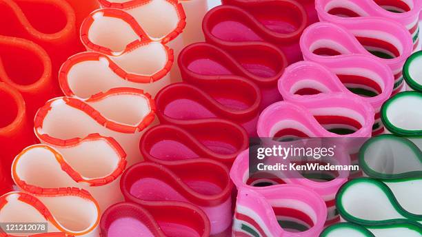 rows of ribbon candy - candy ken stock pictures, royalty-free photos & images