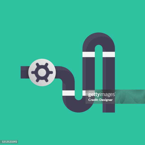 gas pipeline flat icon. flat vector illustration symbol design element - petrochemical plant stock illustrations