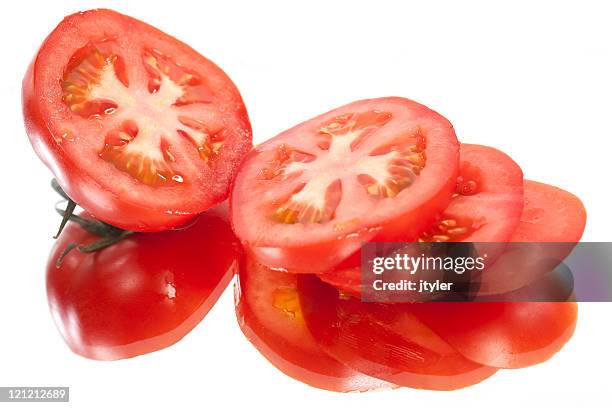 fette pomodori freschi - chopped tomatoes foto e immagini stock