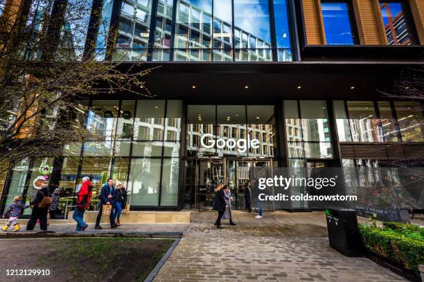 exterior of google office headquarters in london, uk - instagram headquarters stock pictures, royalty-free photos & images