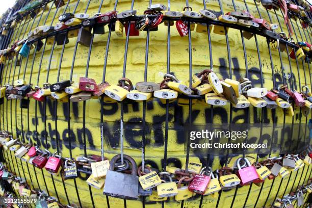 Lanyard keychain of the Signal Iduna Park on March 13, 2020 in Various Cities, Germany. The German football league DFL announced today that the...