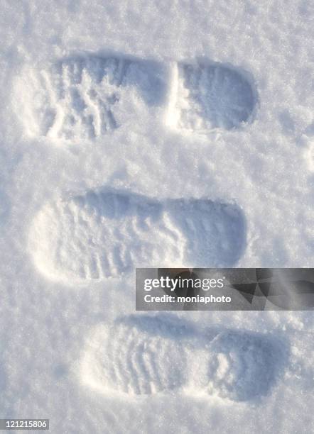 tres huellas - huella de zapato fotografías e imágenes de stock
