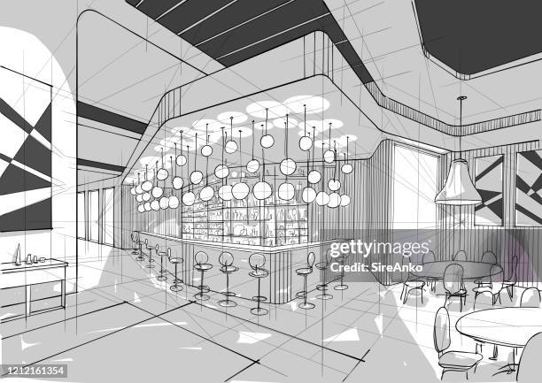 illustration of interior design - interior design stock illustrations