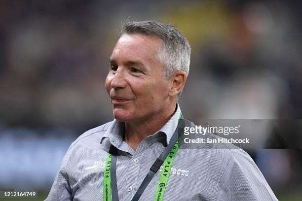 Cowboys coach Paul Green looks on before the start of the round 1 NRL match between the North Queensland Cowboys and the Brisbane Broncos at...