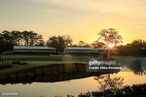 General view of the 17th hole is seen after the cancellation of the The PLAYERS Championship and consecutive PGA Tour events through April 5th,2020...
