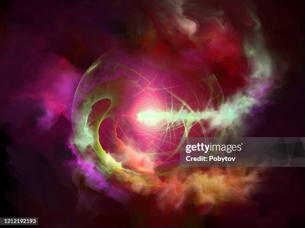 quantum universe, futuristic abstract background - modern quantum mechanics stock illustrations