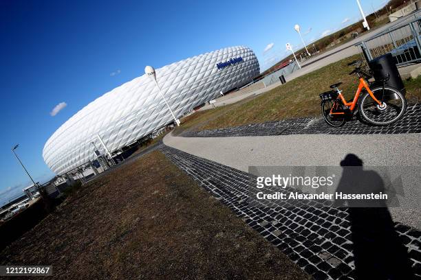 General view outside of the Allianz Arena on March 13, 2020 in Munich, Germany. The German football league DFL announced today that the upcoming...