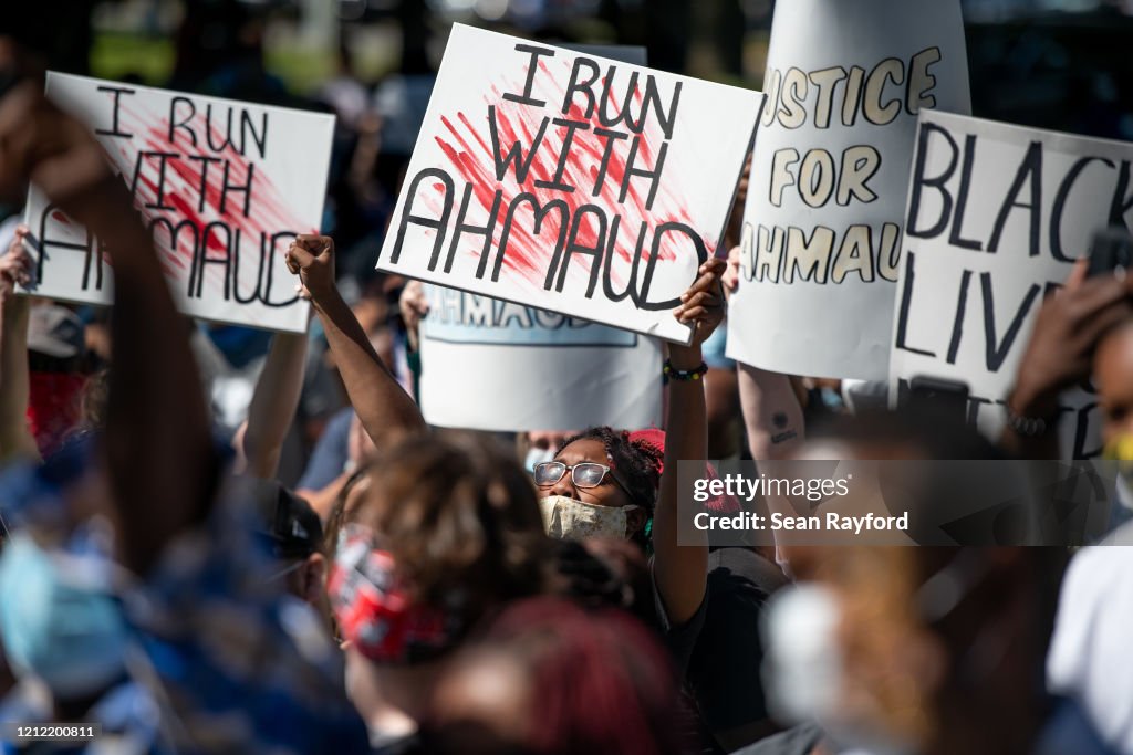 Georgia NAACP Holds Protest For Shooting Death Of Jogger Ahmaud Arbery