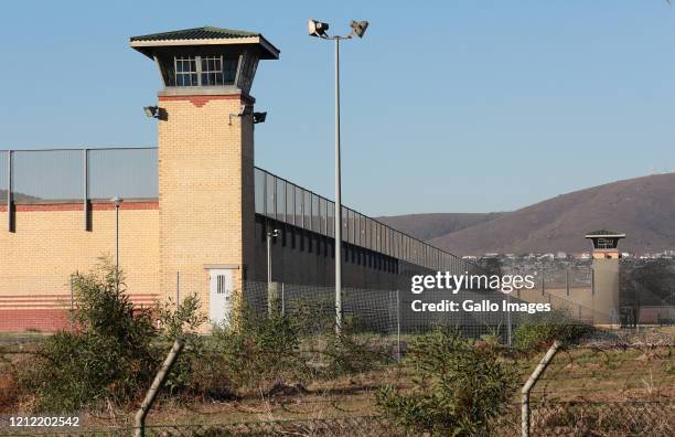 General view of guard towers at the Goodwood prison on May 08, 2020 in Cape Town, South Africa. It is reported that offenders who committed petty...