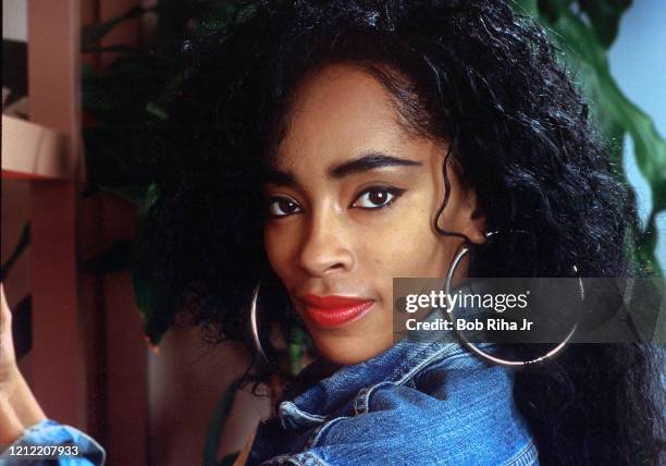 Photo session with Jody Watley, April 14, 1987 in Los Angeles, California.