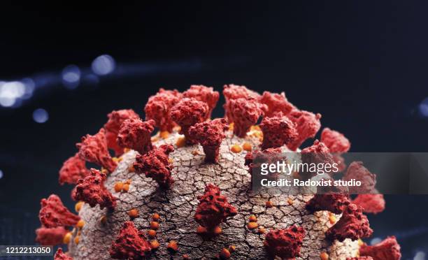 corona virus close up - pandemic illness stock-fotos und bilder