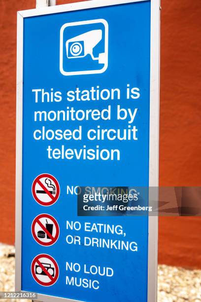 Metro mover station monitored by closed circuit television, Florida.