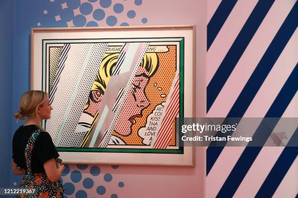 Roy Lichtenstein's ‘Reflections on Girl’ goes on view at Sotheby's on March 14, 2020 in London, England. The sale of the painting will take place on...