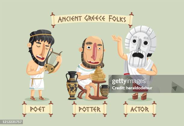 古代ギリシャのキャラクターセット - 古代文明点のイラスト素材／クリップアート素材／マンガ素材／アイコン素材