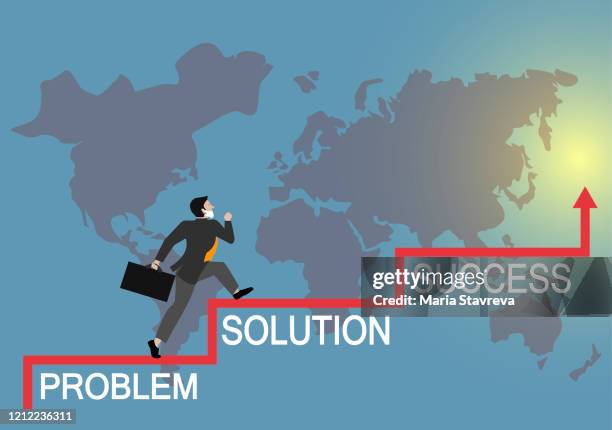 business concept:problem solution success.pandemia. - knowledge management system stock illustrations