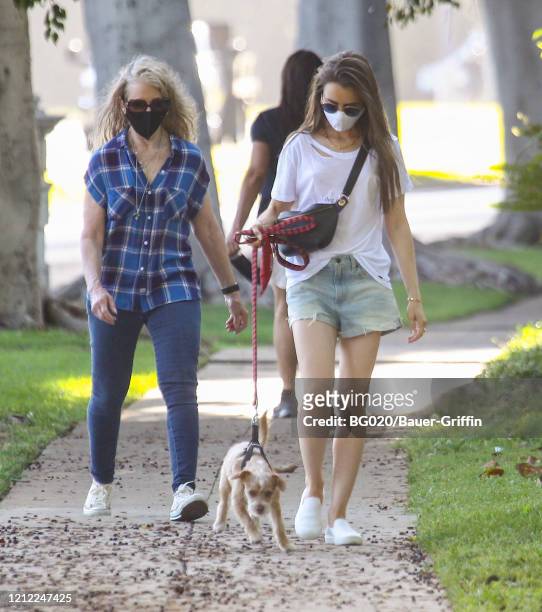 Jill Tavelman and Lily Collins are seen on May 08, 2020 in Los Angeles, California.