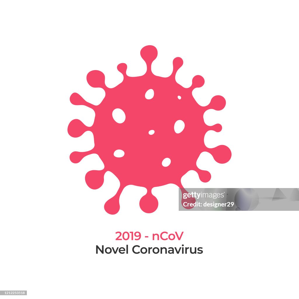 Coronavirus Cell Icon Vector Design op witte achtergrond.