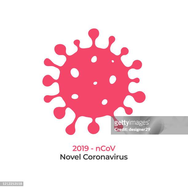 coronavirus cell icon vector design on white background. - bacterium stock illustrations