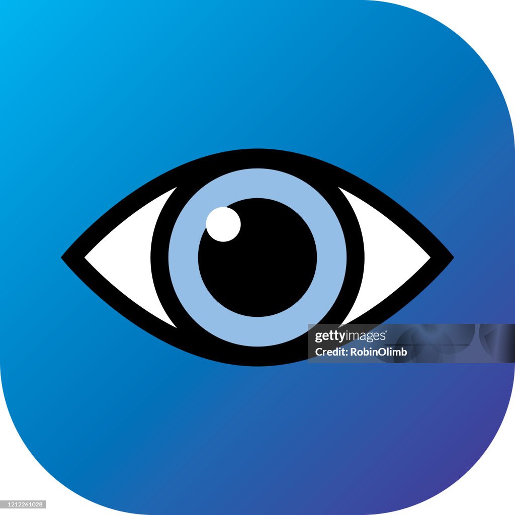 Icono de ojos de degradado azul