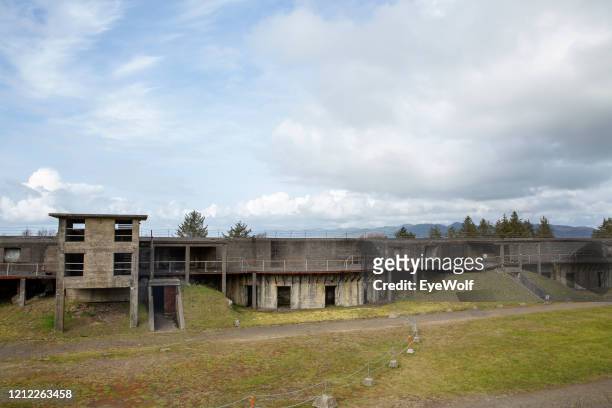 buildings at fort stevens in ft stevens state park, hammond, oregon - us army urban warfare stock pictures, royalty-free photos & images