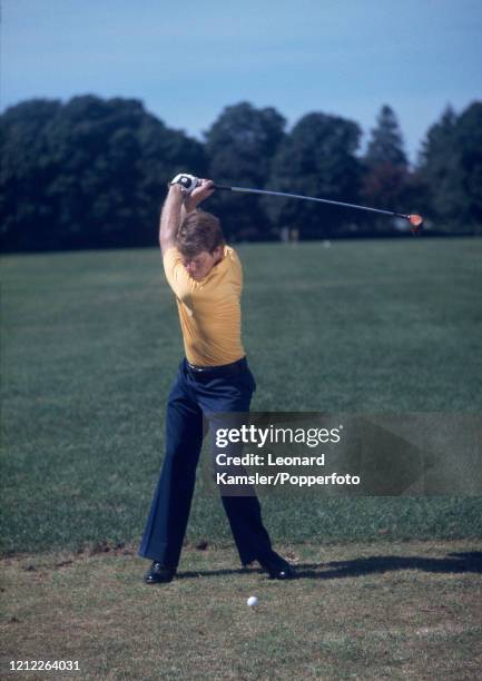 American golfer Tom Watson, circa February 1975. Image number 4 from a sequence of 10. NOTE TO EDITORS: This image is part of an instructional golf...