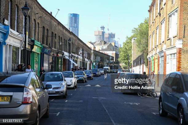 General view of Columbia Road on May 09, 2020 in East London, England. The UK is continuing with quarantine measures intended to curb the spread of...