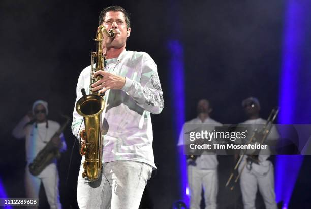 Dominic Lalli of Big Gigantic performs during the 2020 Okeechobee Music Festival at Sunshine Grove on March 06, 2020 in Okeechobee, Florida.