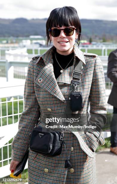 Lily Allen attends day 4 'Gold Cup Day' of the Cheltenham Festival 2020 at Cheltenham Racecourse on March 13, 2020 in Cheltenham, England.