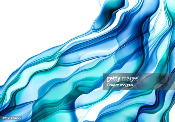 abstract blue green watercolor alcohol ink flow paint, hand draw fluid modern art design template - ink in water imagens e fotografias de stock