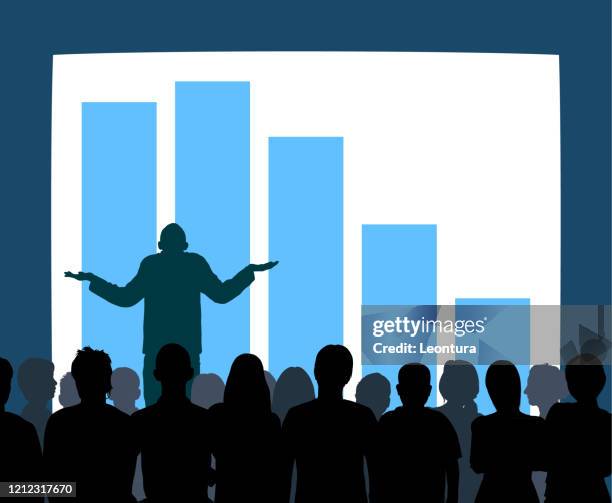 recession - crowd panic stock illustrations