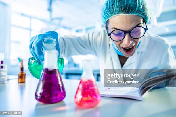 oh my god, i am going to do this chemical reaction from a book! - student inventor stock pictures, royalty-free photos & images
