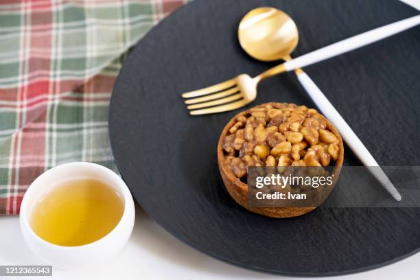 luxury dessert, small pie, tart, - butter tart stock pictures, royalty-free photos & images