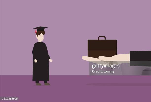 absolvent bekam einen job - teilzeit stock-grafiken, -clipart, -cartoons und -symbole