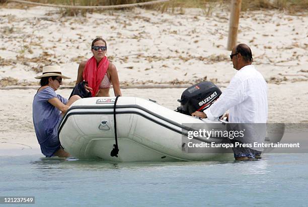 Ana Rosa Quintana and her husband Juan Munoz sighted on August 16, 2011 in Ibiza, Spain.