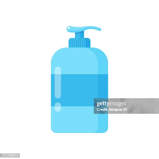 liquid soap and dispenser icon. hand cleaning for soap, disinfectant, hygiene concept vector design on white background. - liquid detergent stock illustrations