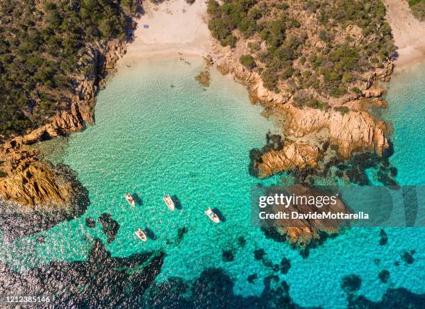 the archpleago of the magdalene from above - italy coast stock pictures, royalty-free photos & images