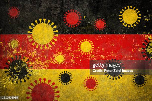 coronavirus covid-19 in german colors - german flag wallpaper stock-fotos und bilder