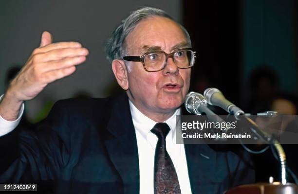 Warren Buffet testifies beforeThe House subcommittee on the Salomon brothers scandal in which he took over as chairman of the board of the company to...