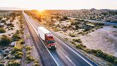 Long Haul Semi Truck On a Rural Western USA Interstate Highway