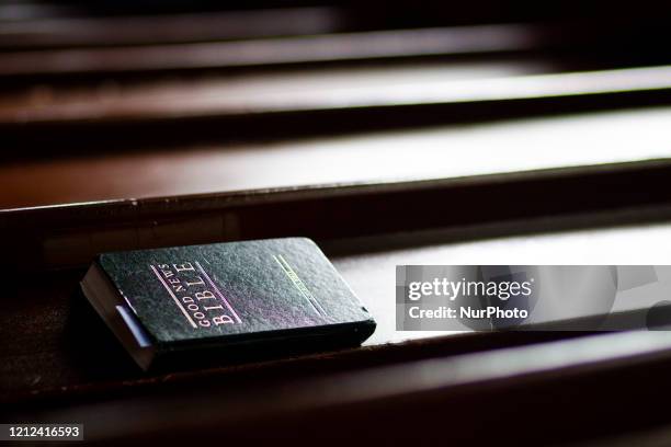 Reverend Anna Rodwell prerecords a Sunday service at Ednam Parish Church on May 09, 2020 in Ednam, Scotland. Churches and cathedrals across the Uk...