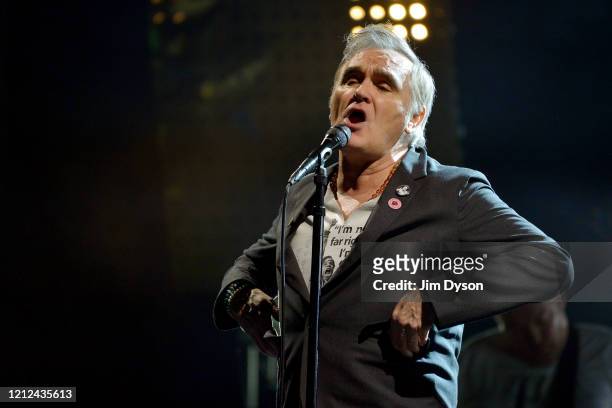 Morrissey performs live on stage at Wembley Arena on March 14, 2020 in London, England.