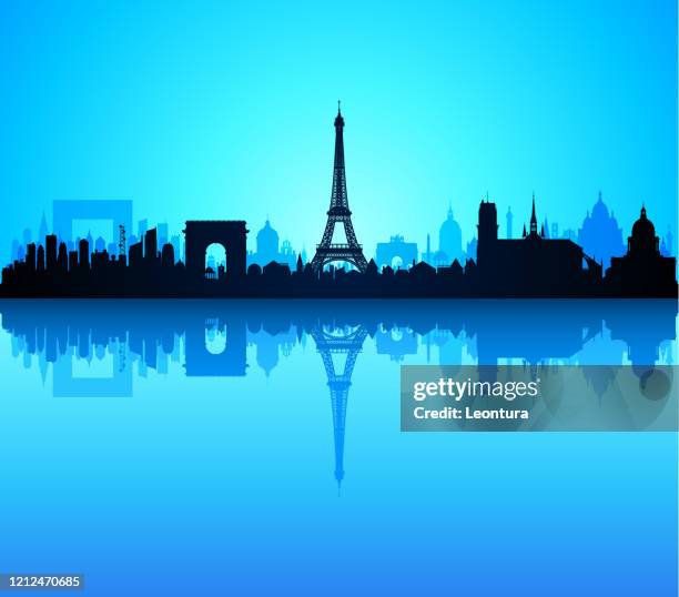 paris (all buildings are complete and moveable) - paris night stock illustrations
