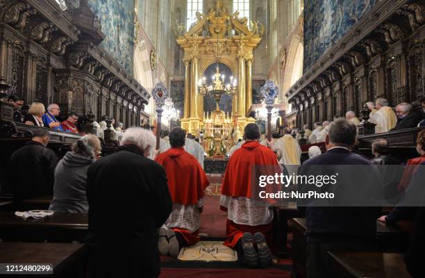 Archbishop Waclaw Depo, Archbishop of Czestochowa, leads the Holy Mass on the occasion of the feast of Saint Stanislaus, bishop and martyr, the main...